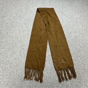 Alpaca Camargo Scarf Brown Long Fringed Embroidered Logo 9"x80” Outdoor Warm